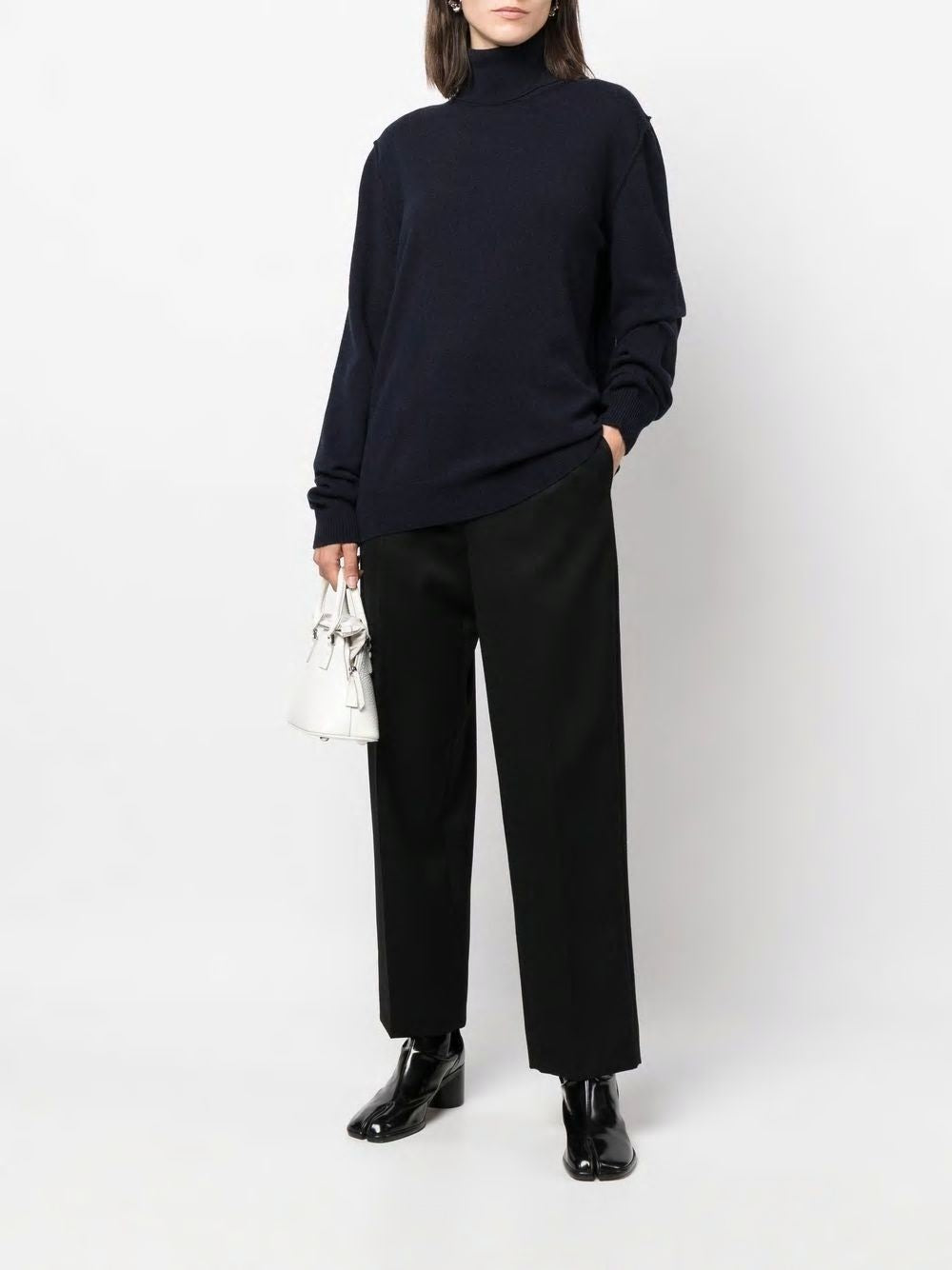 MAISON MARGIELA Luxurious Blue Cashmere Turtleneck Sweater for Men