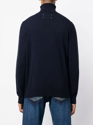 MAISON MARGIELA Luxurious Blue Cashmere Turtleneck Sweater for Men