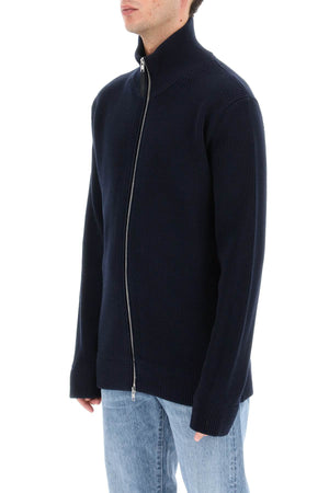 MAISON MARGIELA Men's Brioche-Stitch Knit Zip Cardigan for SS24