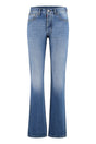 MAISON MARGIELA Blue Straight-Leg Jeans with Contrast Stitching and Silver Metal Rivets for Men