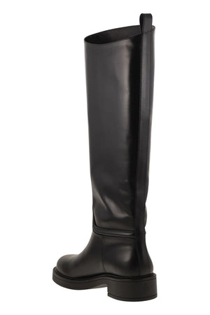 STUART WEITZMAN Celia Mini Leather Boot with Lightweight Heel