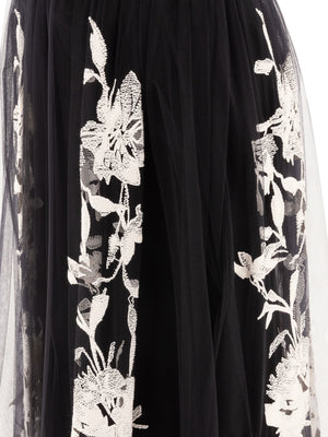 ELIE SAAB Tulle Embroidered A-Line Skirt