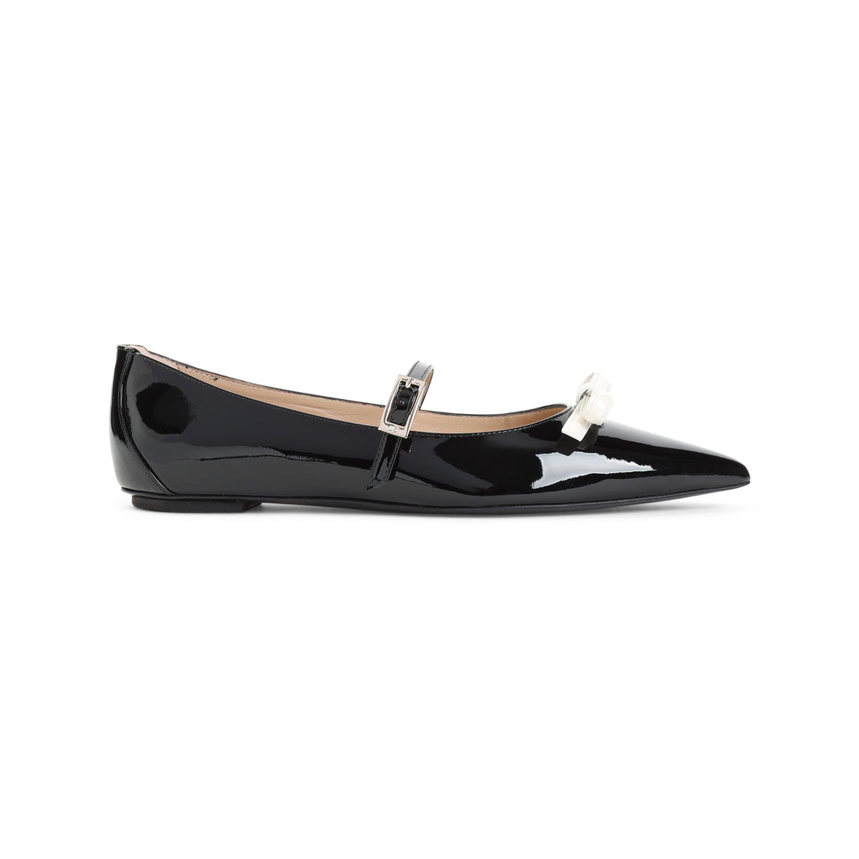 STUART WEITZMAN Felicity Bow Patent Leather Ballerinas