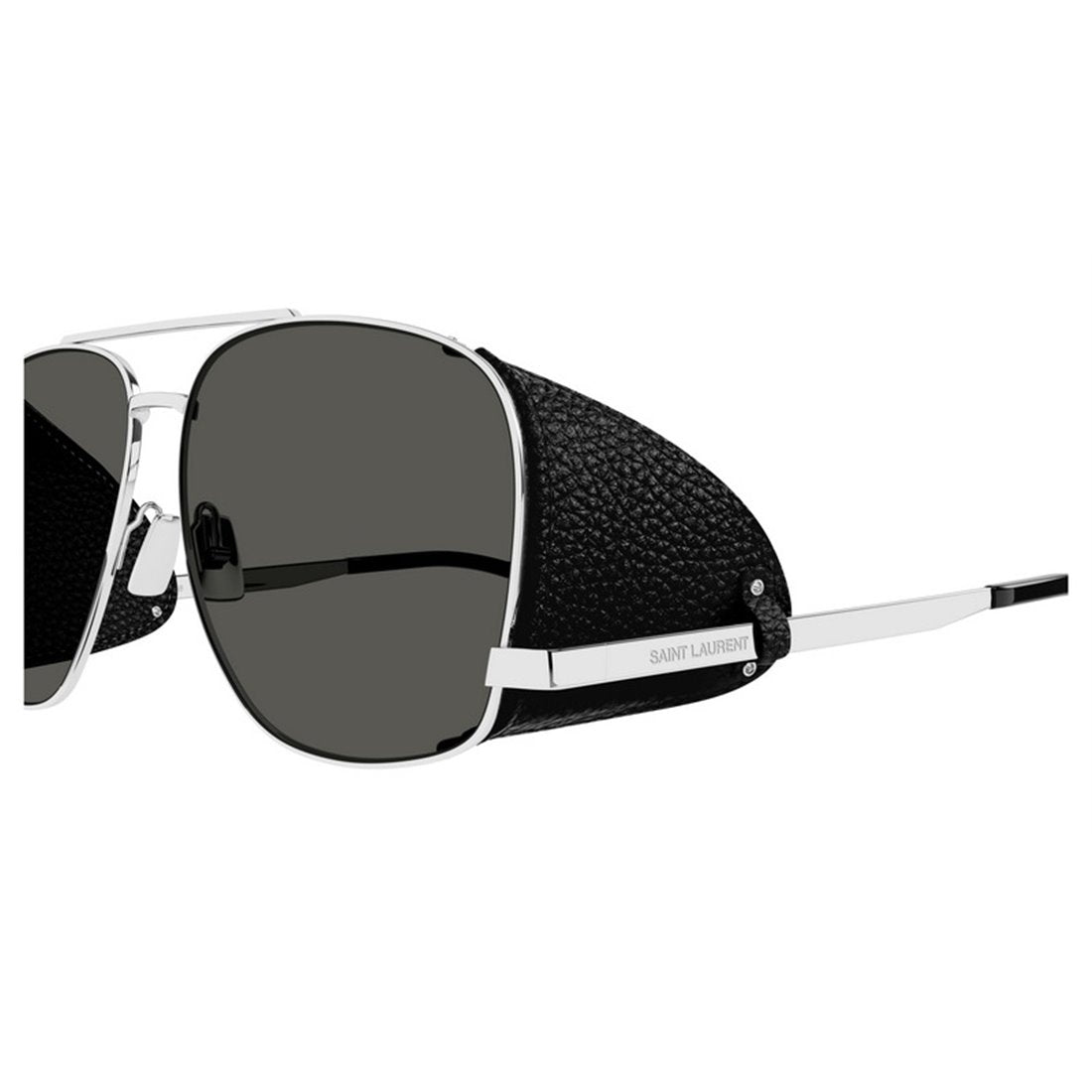 SAINT LAURENT Leon Leather Spoiler Sunglasses