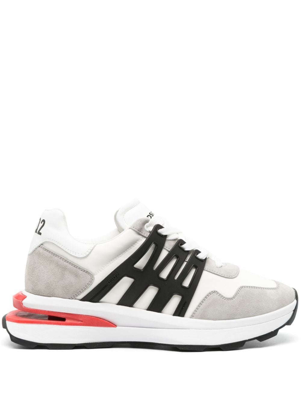 Slash Low Sneaker - Giày da bò thấp dành cho nam, màu trắng/đen SS24