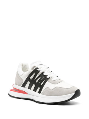 Slash Low Sneaker - Giày da bò thấp dành cho nam, màu trắng/đen SS24