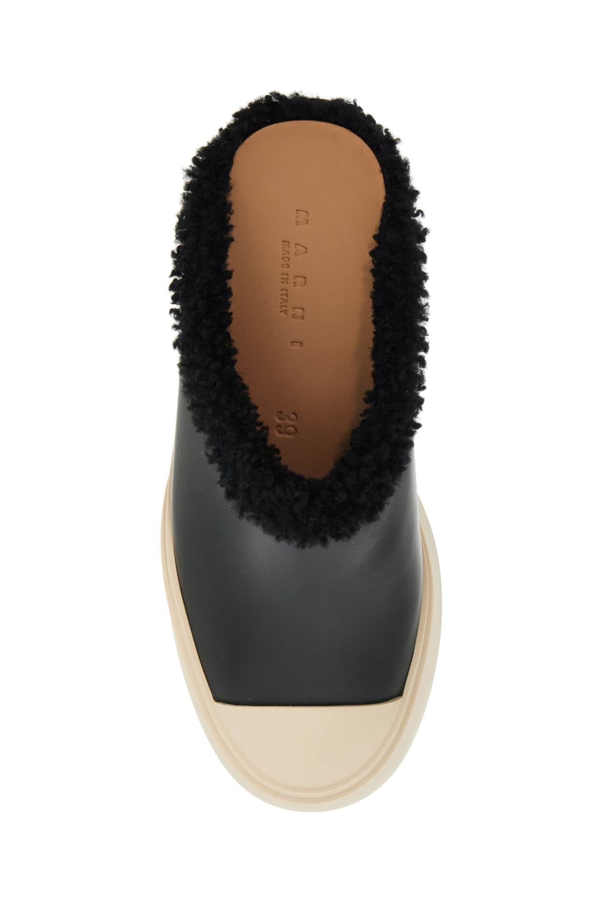 MARNI Chic Leather and Shearling Clogs for Women