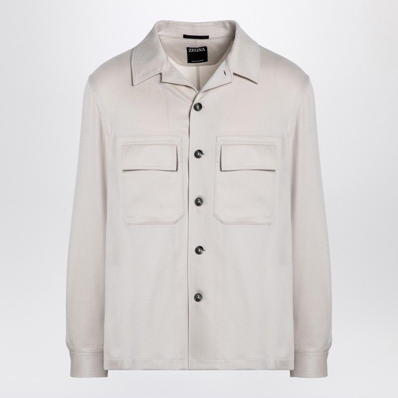 ZEGNA Classic Long Sleeve Cashmere Shirt-Jacket for Men