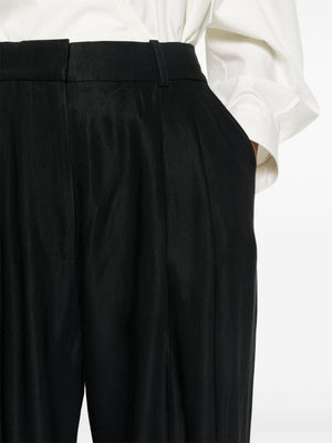 STUDIO NICHOLSON Elegant Midnight Blue Wide Leg Wool Trousers