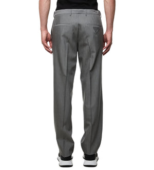 PRADA Gray Mohair Silk Trousers for Men - FW23 Collection