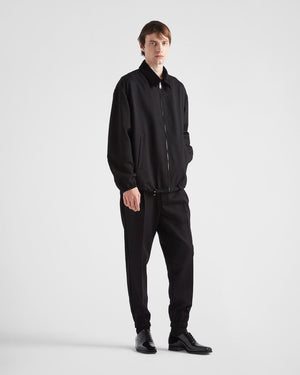 PRADA Classic Black Woven Pants for Men from the SS24 Collection