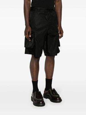 PRADA Men's Black Eco-Friendly Cargo Shorts for Spring/Summer 2024