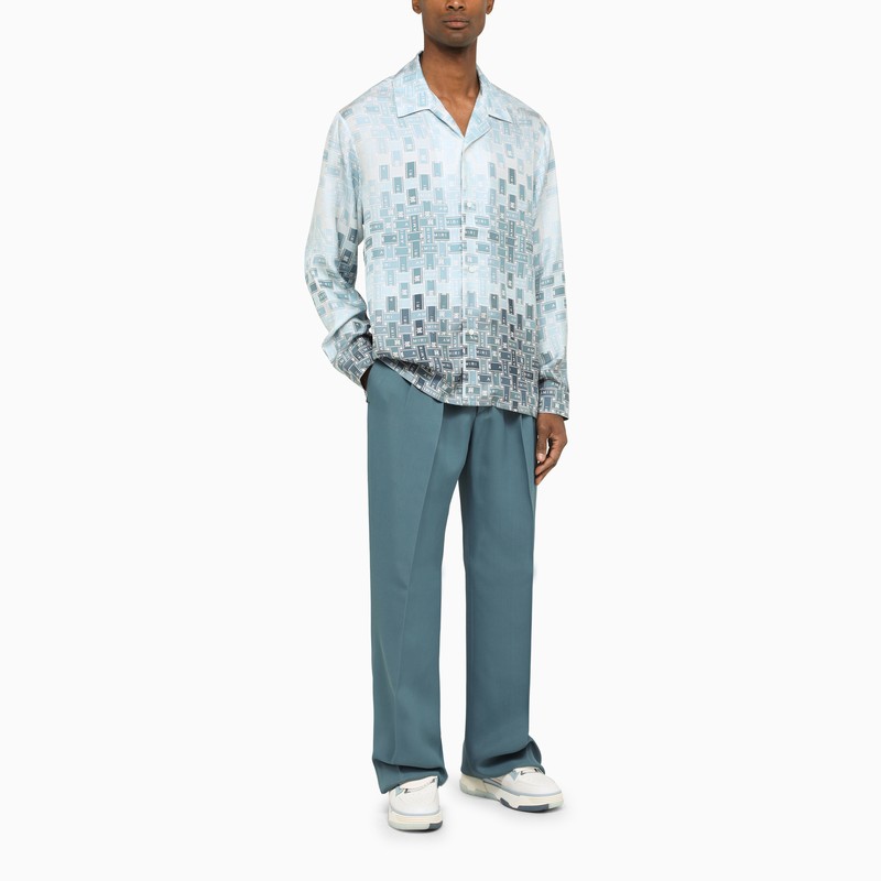 AMIRI Blue Viscose Trousers for Men - Straight, Pleated, & Perfect for SS23