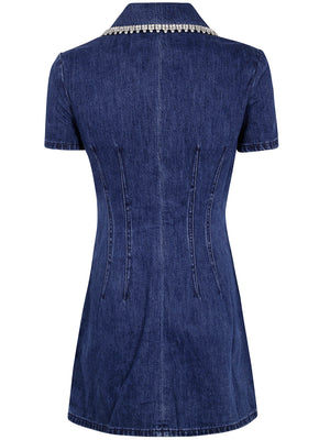 SELF-PORTRAIT Chic Denim Collared Mini Dress for Women