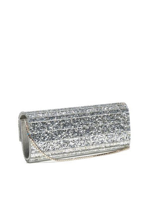 JIMMY CHOO Glitter Raffia Clutch Handbag | Sweetie Style for Glamorous Women