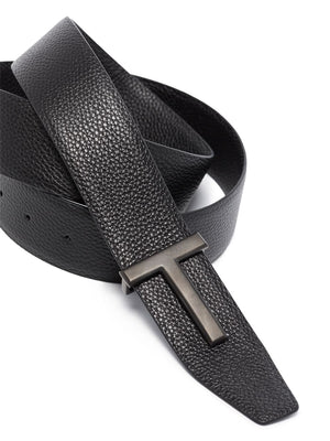 TOM FORD Reversible Men's Leather Belt in Blue for SS24 Collection