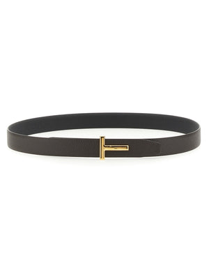 TOM FORD Classic Leather Logo Belt - 3 cm