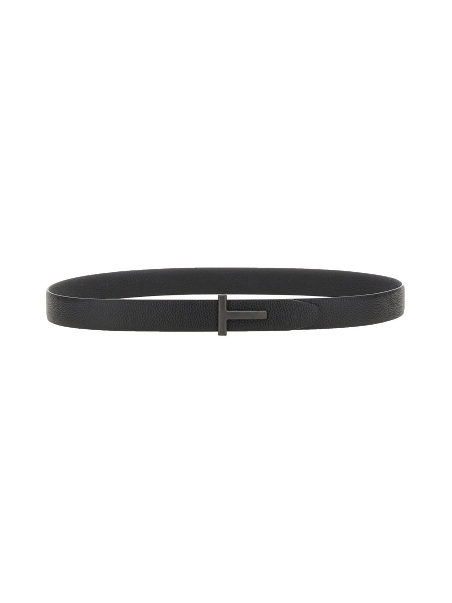 TOM FORD Classic Leather Logo Belt - 3 cm