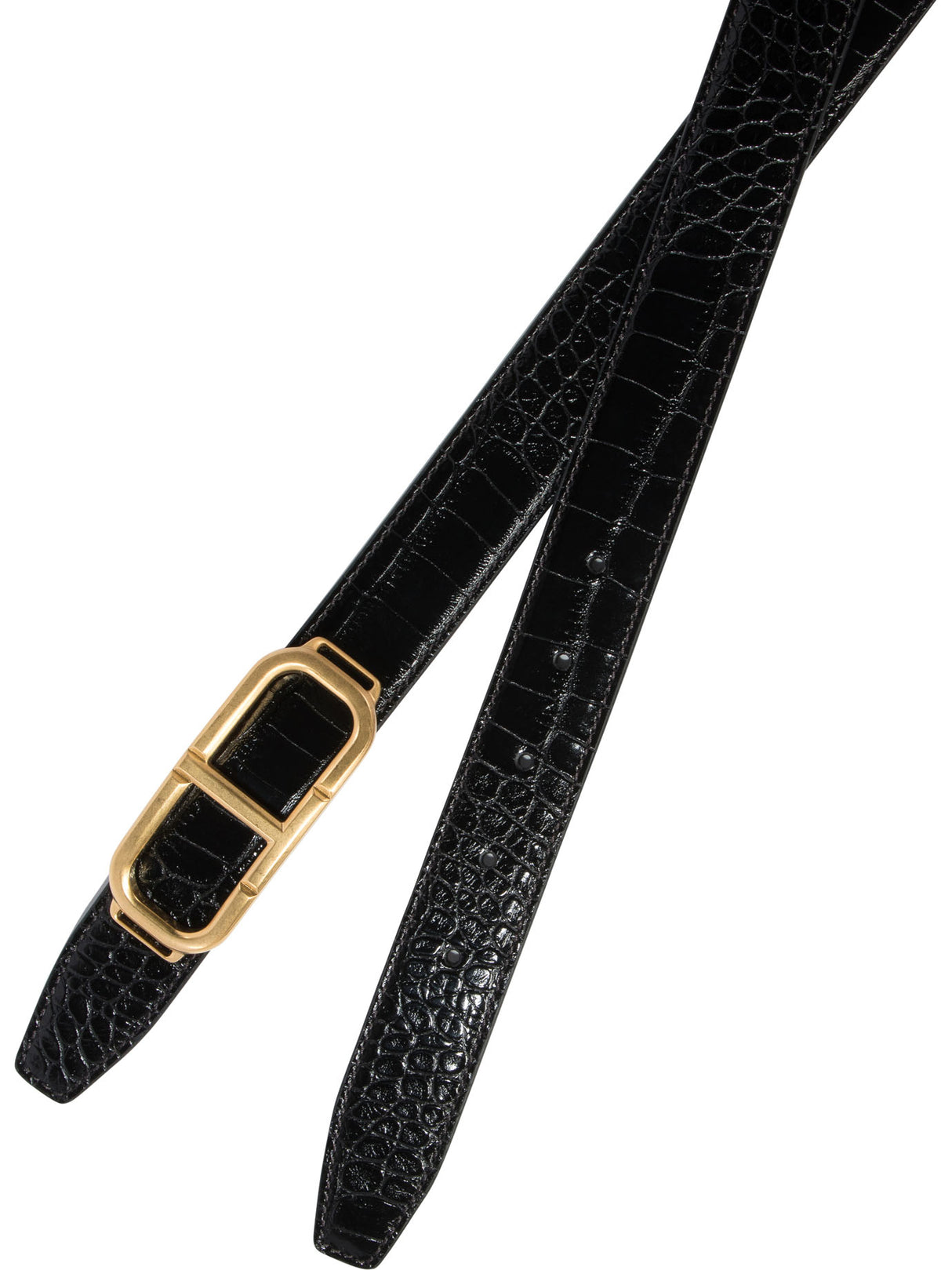 TOM FORD Stadium Croc-Embossed Leather Belt