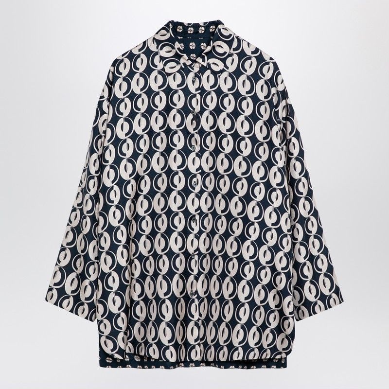 MAX MARA Reversible Geometric Silk Blouse