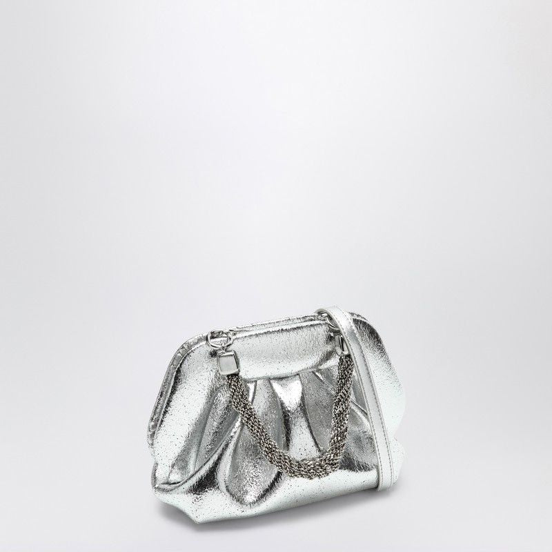 THEMOIRè Mini Metallic Ruffle Clutch