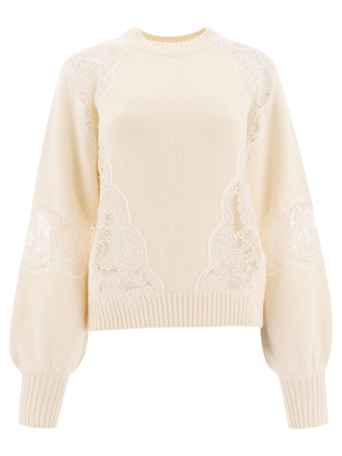 ELIE SAAB Sweater with Lace Inserts - Regular Fit