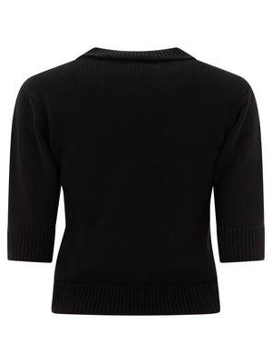 ELIE SAAB Embroidered Sweater with 3/4 Sleeves