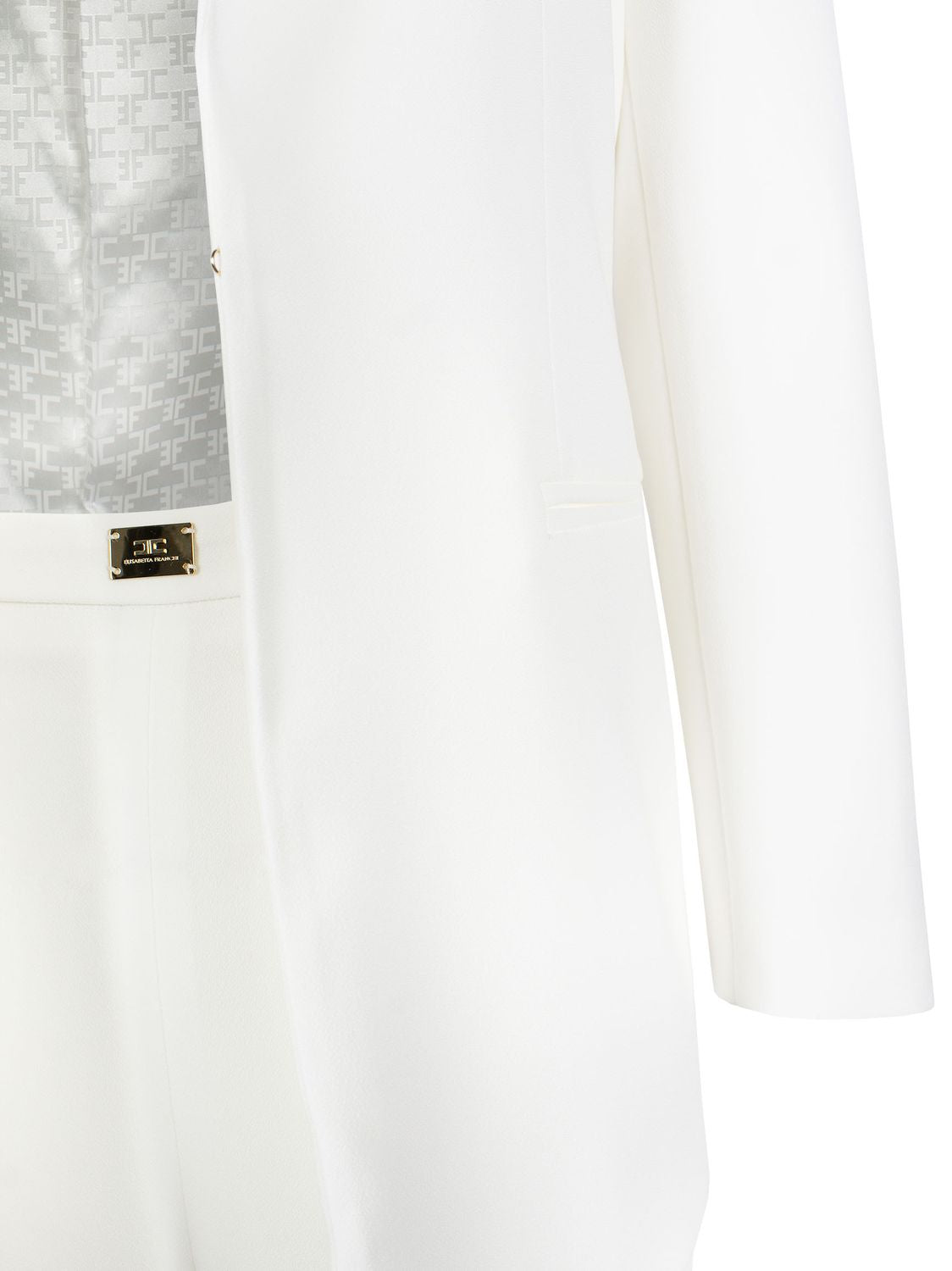ELISABETTA FRANCHI White Crepe-Textured Suit for Women