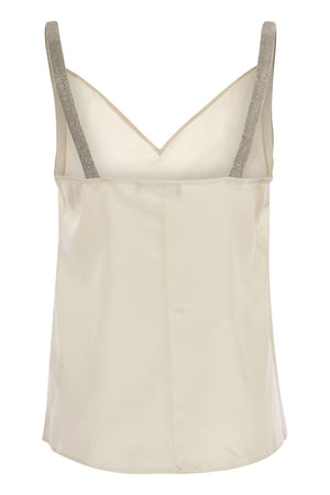 FABIANA FILIPPI Silk Sleeveless Top with Jewel Straps - FW23