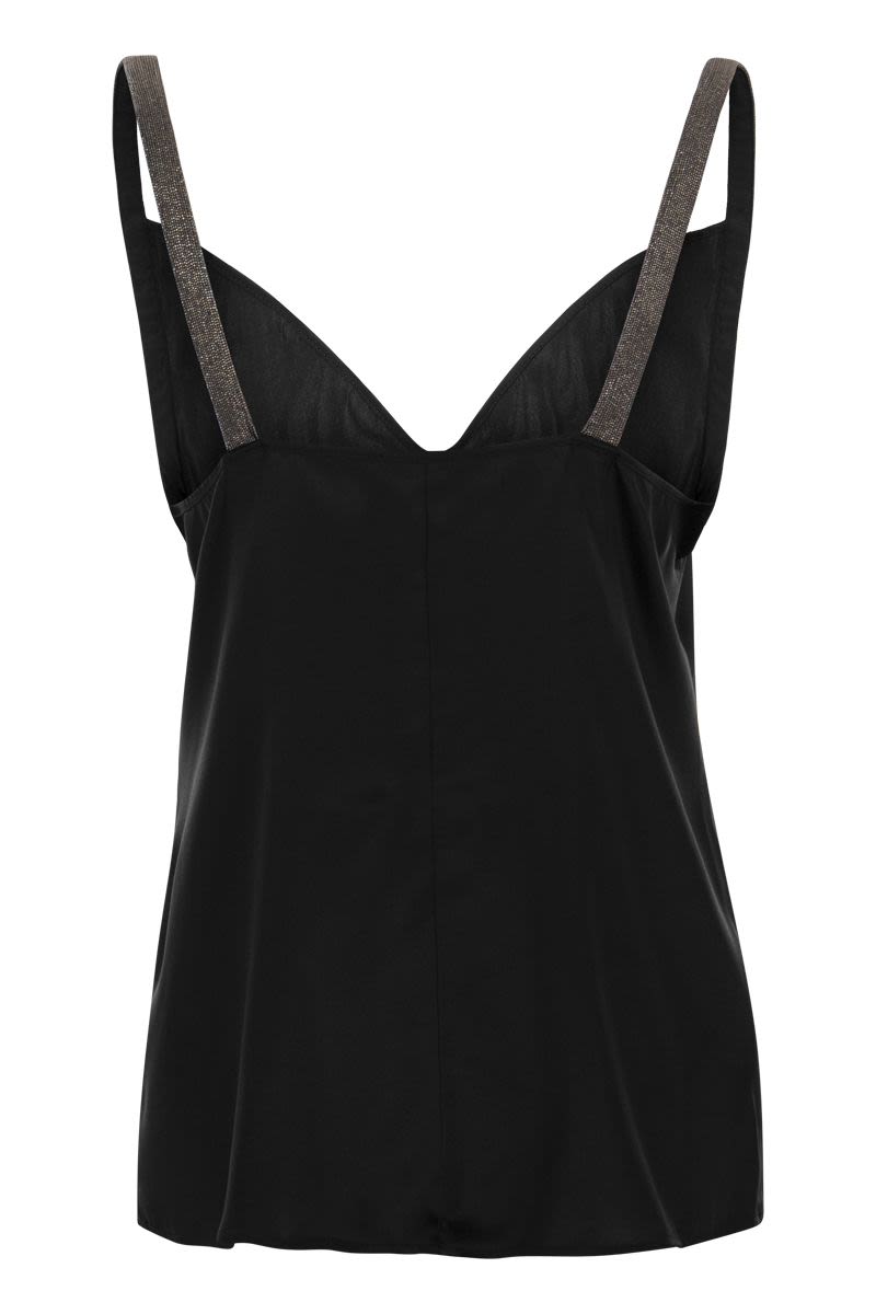 FABIANA FILIPPI Silk Sleeveless Top with Jewel Straps - FW23