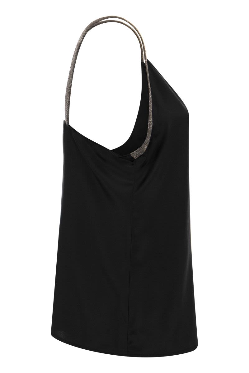 FABIANA FILIPPI Silk Sleeveless Top with Jewel Straps - FW23