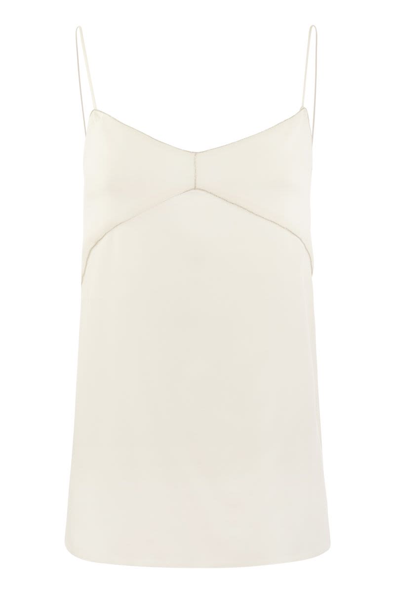 FABIANA FILIPPI Contemporary Elegance Narrow-Shouldered White Lingerie Top