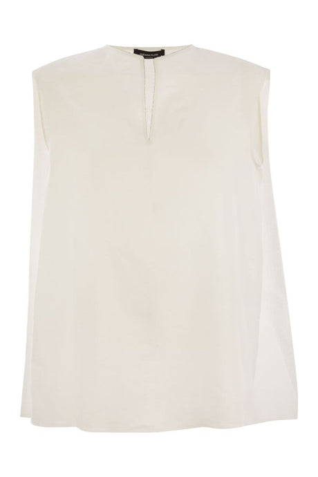 FABIANA FILIPPI Linen Sleeveless Top with Curl Detail