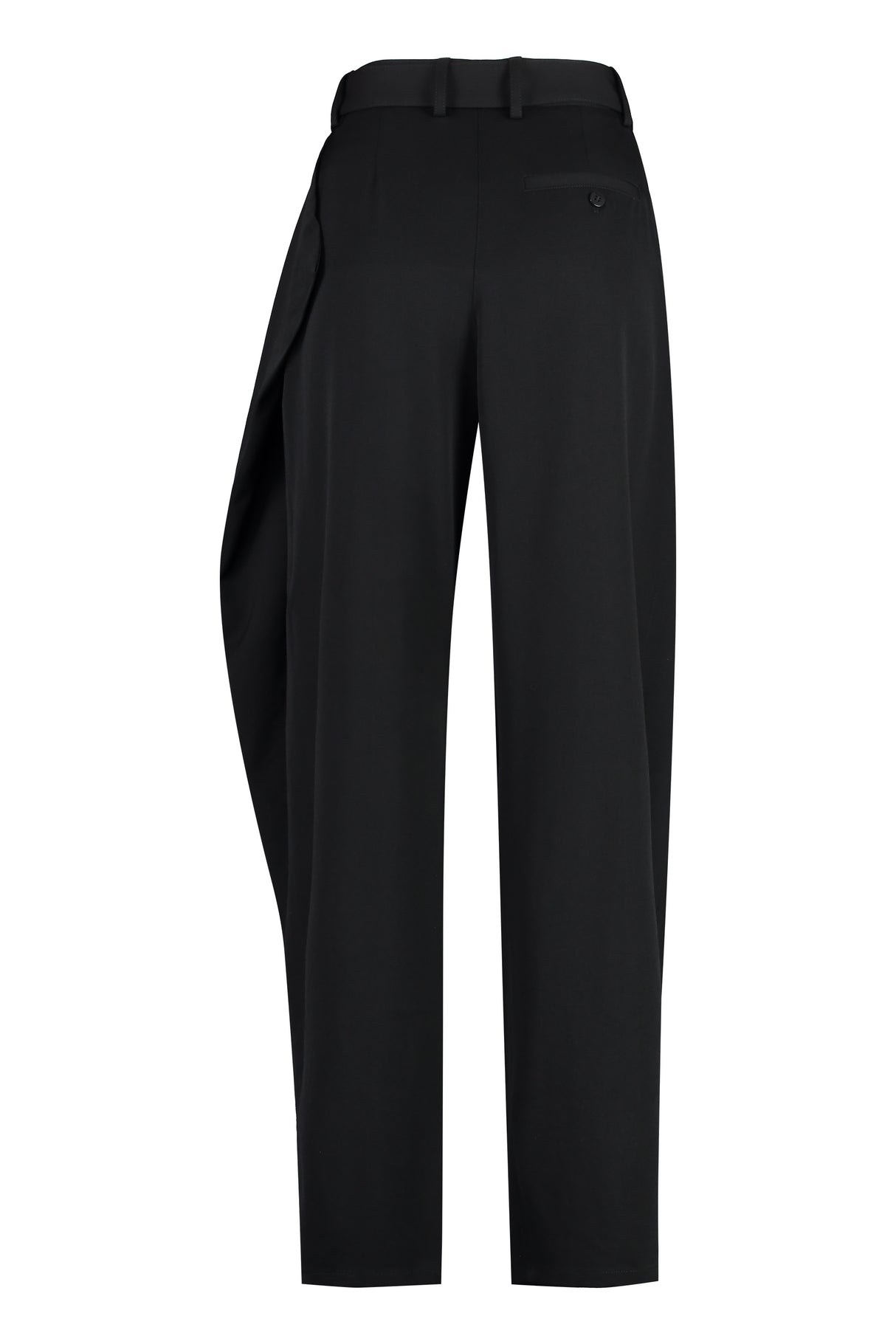 JW ANDERSON High-Waist Wide-Leg Black Wool Trousers