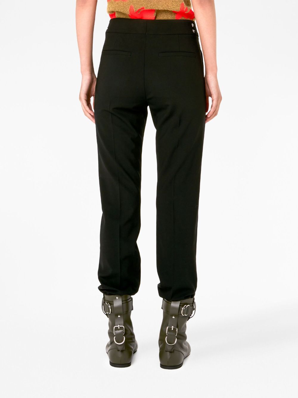JW ANDERSON Black Legging Pants with Silver Padlock for Women
