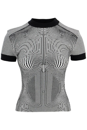 JEAN PAUL GAULTIER Striped Viscose T-Shirt for Women - Slim Fit - SS25 Collection