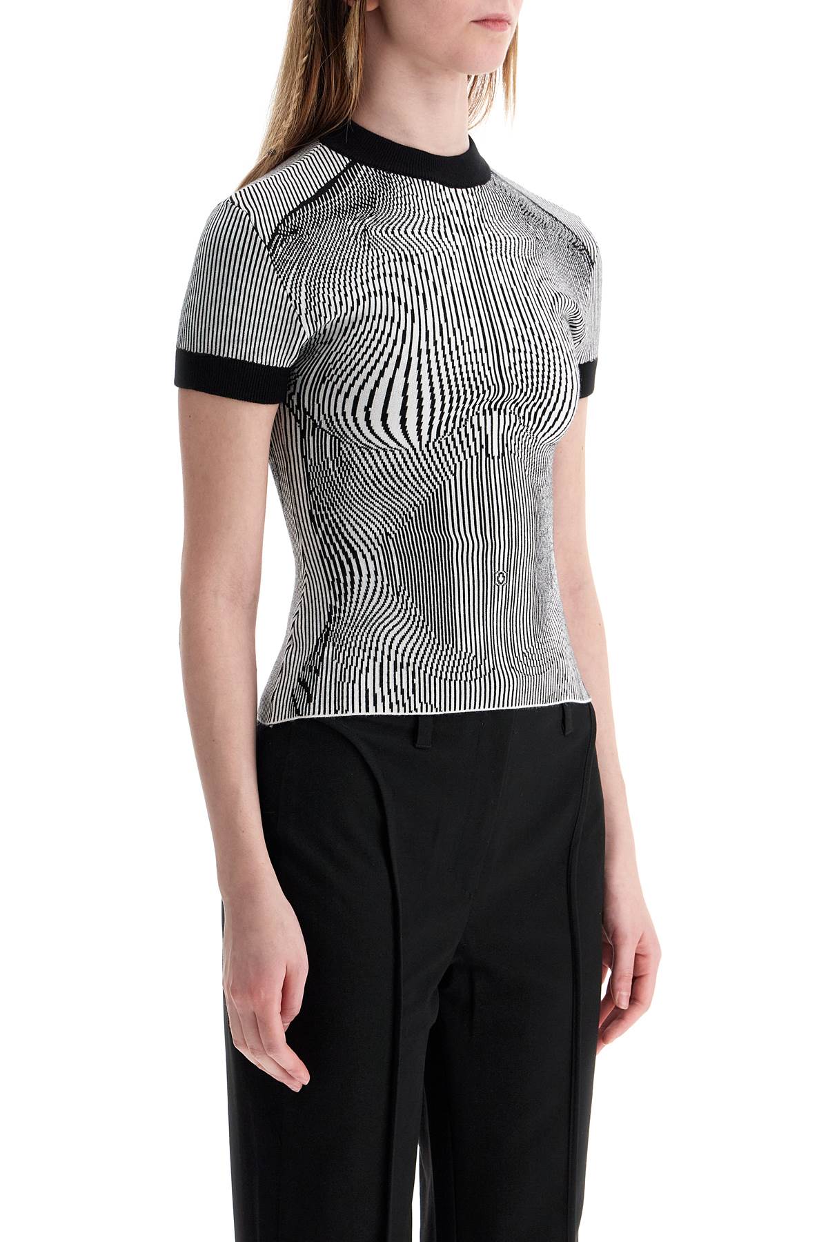 JEAN PAUL GAULTIER Striped Viscose T-Shirt for Women - Slim Fit - SS25 Collection