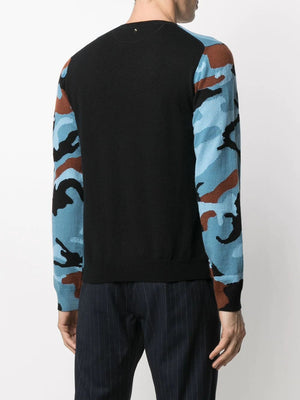 VALENTINO Blue Camu Calf Leather T-Shirt for Men - FW20 Collection