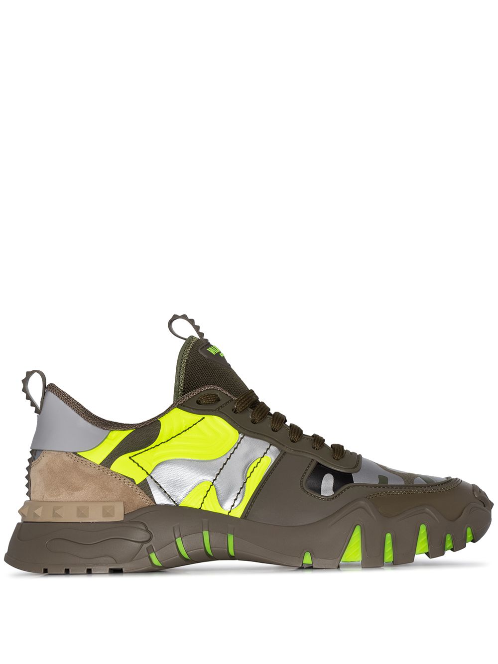 VALENTINO Green Arglime Rockrunner Sneakers for Men