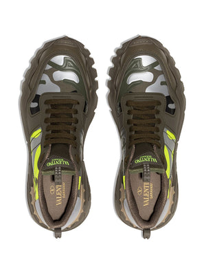 VALENTINO Green Arglime Rockrunner Sneakers for Men