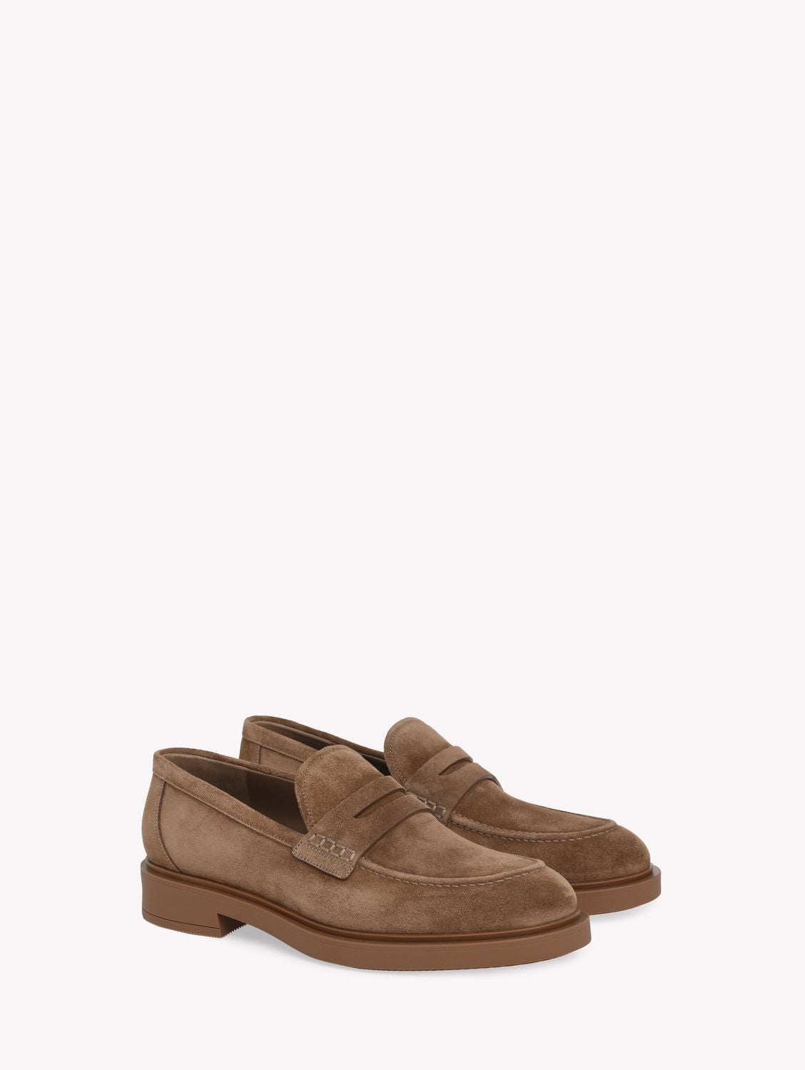 GIANVITO ROSSI Brown Suede Moccasins for Men | SS23 Collection