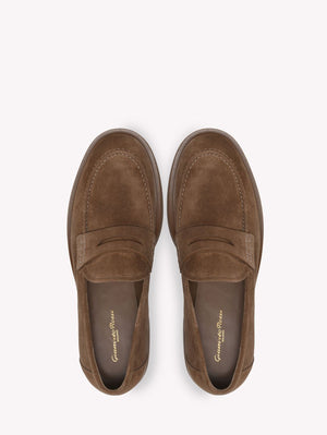 Moccasins Slip-On Nam 100% Cao Su Màu Nâu SS23