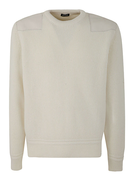 ZEGNA Wool and Cashmere Crew Neck Sweater for Men