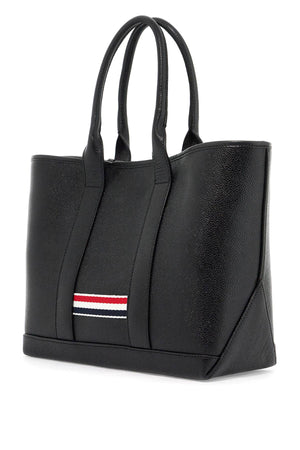 THOM BROWNE Mini Pebble Grain Leather Tote Handbag for Essentials