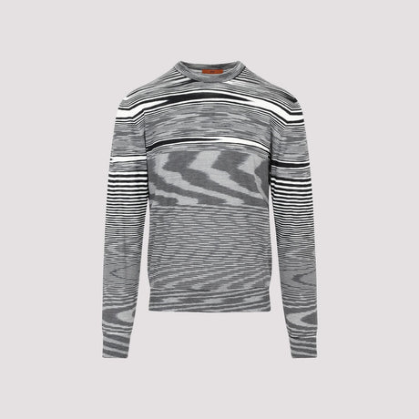 MISSONI Men's Grey Wool Knit Sweater for FW23