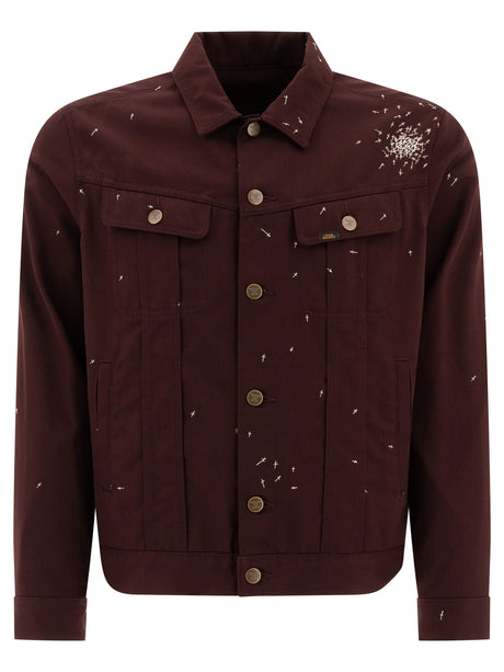 UNDERCOVER Men's Regular Fit Embroidered Trucker Jacket