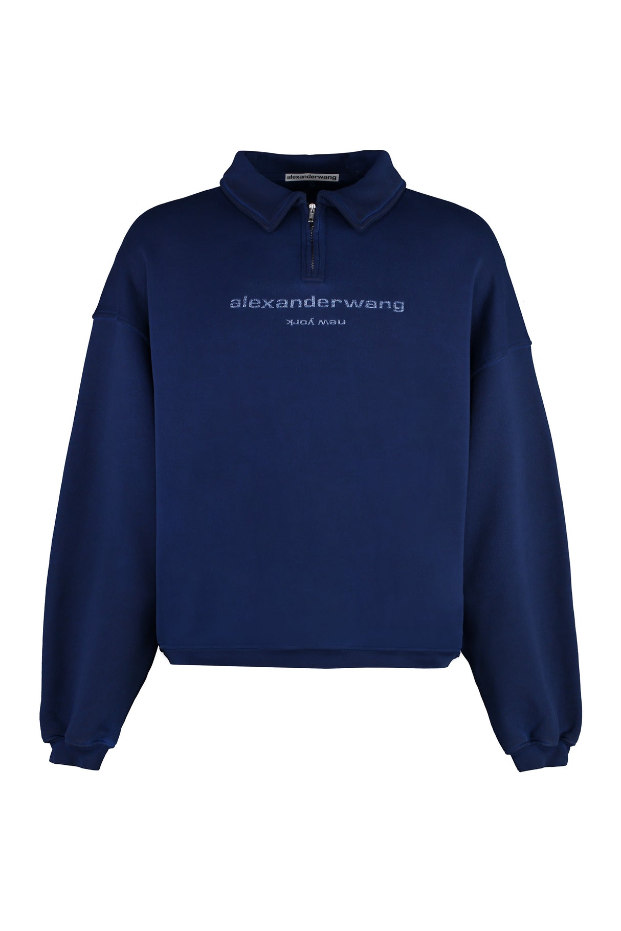 ALEXANDER WANG Blue Cotton Crew-Neck Sweatshirt for Men - FW23 Collection