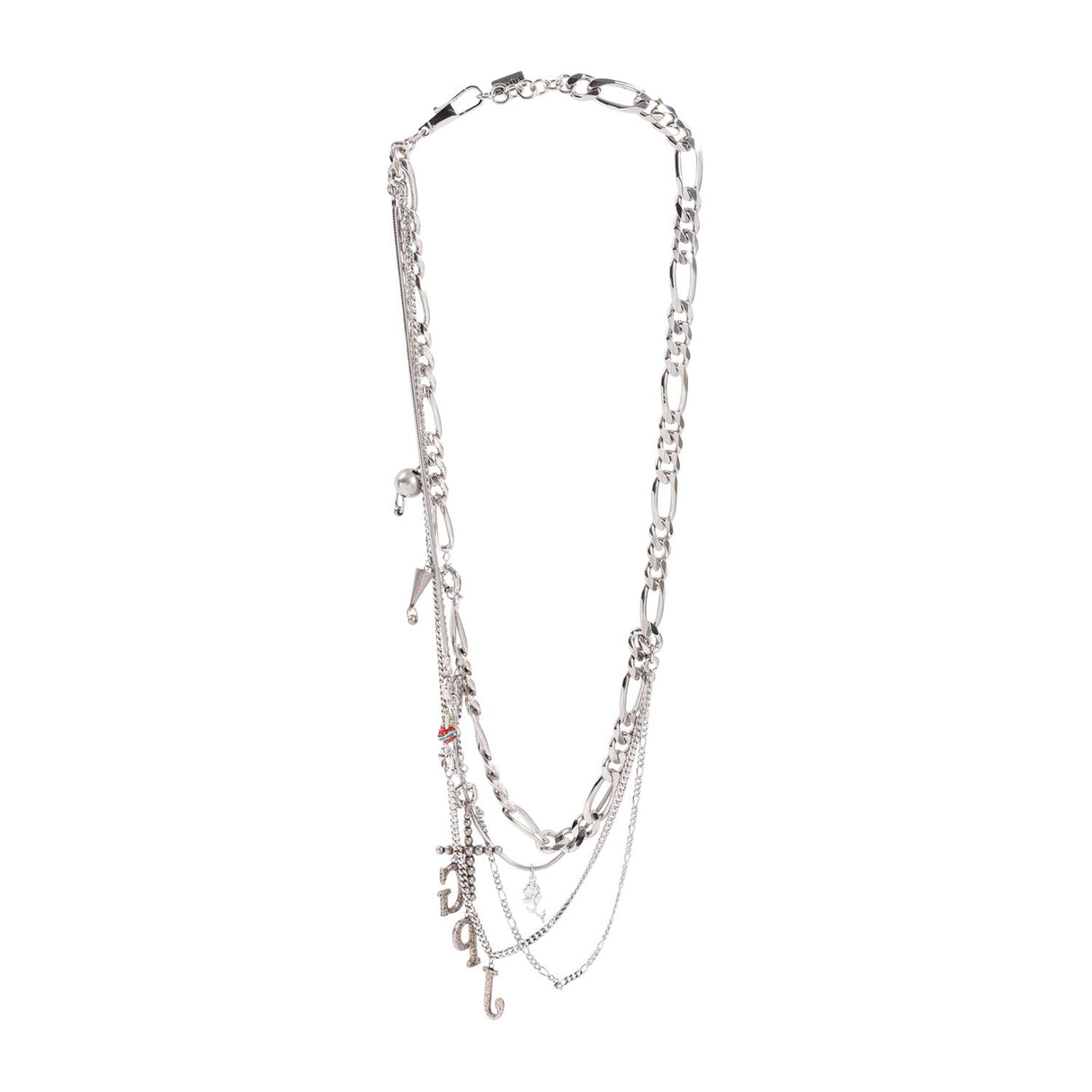JEAN PAUL GAULTIER Multi-Chain and Charms Necklace for Women in Silver