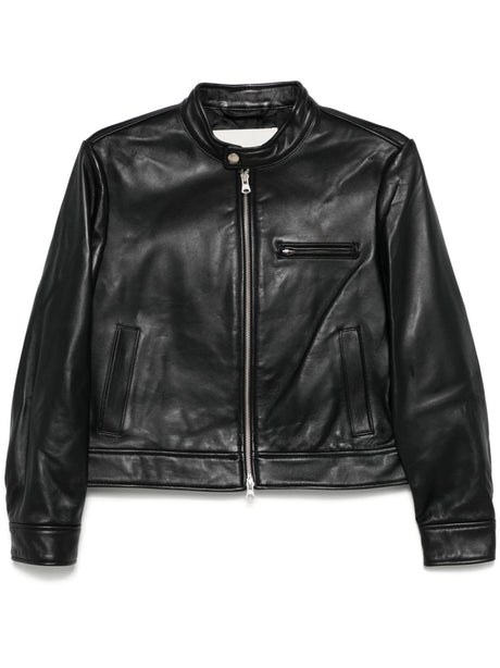 DUNST Leather Jacket with Mock Neck - Women's Standard Sizing