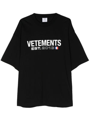 VETEMENTS Logo Cotton T-Shirt for Women - Black/White, Soft and Stylish for SS24